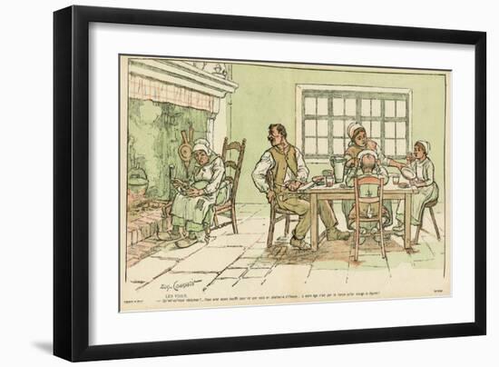 Farming Family Dine-Eugene Courboin-Framed Art Print