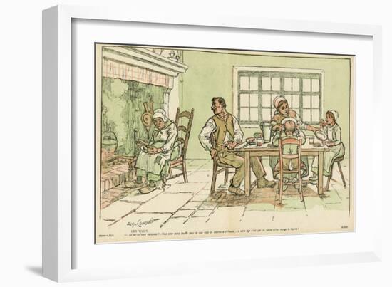 Farming Family Dine-Eugene Courboin-Framed Art Print