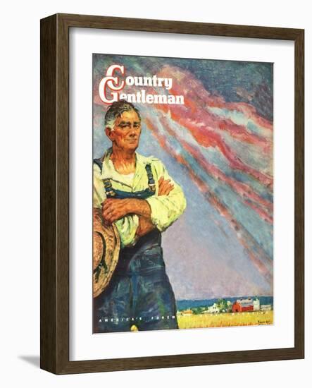 "Farming for the War Effort," Country Gentleman Cover, June 1, 1945-Benton Clark-Framed Giclee Print