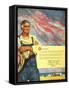 "Farming for the War Effort,"June 1, 1945-Benton Clark-Framed Stretched Canvas