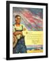 "Farming for the War Effort,"June 1, 1945-Benton Clark-Framed Giclee Print