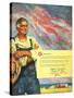"Farming for the War Effort,"June 1, 1945-Benton Clark-Stretched Canvas