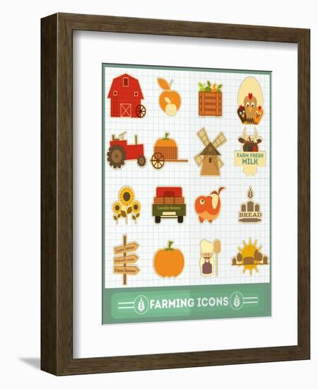 Farming Icons Set-elfivetrov-Framed Art Print