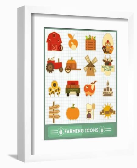 Farming Icons Set-elfivetrov-Framed Art Print