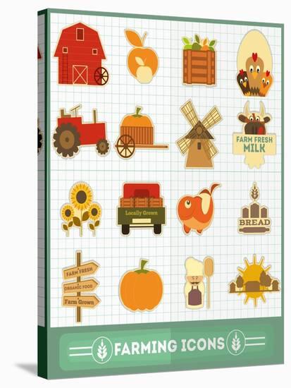 Farming Icons Set-elfivetrov-Stretched Canvas