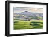 Farmington, Washington State, USA. Wheat farms in front of Steptoe Butte in the Palouse hills.-Emily Wilson-Framed Photographic Print