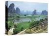 Farmland and Rock Formations of Guangxi, Guilin Province, China-Anthony Waltham-Stretched Canvas