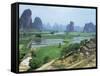 Farmland and Rock Formations of Guangxi, Guilin Province, China-Anthony Waltham-Framed Stretched Canvas