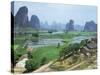 Farmland and Rock Formations of Guangxi, Guilin Province, China-Anthony Waltham-Stretched Canvas