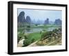 Farmland and Rock Formations of Guangxi, Guilin Province, China-Anthony Waltham-Framed Photographic Print