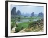 Farmland and Rock Formations of Guangxi, Guilin Province, China-Anthony Waltham-Framed Photographic Print