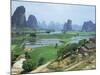 Farmland and Rock Formations of Guangxi, Guilin Province, China-Anthony Waltham-Mounted Photographic Print