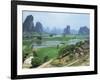 Farmland and Rock Formations of Guangxi, Guilin Province, China-Anthony Waltham-Framed Photographic Print