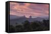 Farmland in Chapada Diamantina National Park with Mist from Cachaca Smoke at Sunset-Alex Saberi-Framed Stretched Canvas