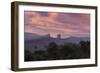 Farmland in Chapada Diamantina National Park with Mist from Cachaca Smoke at Sunset-Alex Saberi-Framed Photographic Print