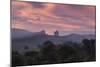 Farmland in Chapada Diamantina National Park with Mist from Cachaca Smoke at Sunset-Alex Saberi-Mounted Photographic Print