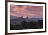 Farmland in Chapada Diamantina National Park with Mist from Cachaca Smoke at Sunset-Alex Saberi-Framed Photographic Print