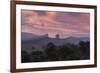 Farmland in Chapada Diamantina National Park with Mist from Cachaca Smoke at Sunset-Alex Saberi-Framed Photographic Print