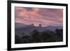 Farmland in Chapada Diamantina National Park with Mist from Cachaca Smoke at Sunset-Alex Saberi-Framed Photographic Print