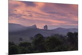 Farmland in Chapada Diamantina National Park with Mist from Cachaca Smoke at Sunset-Alex Saberi-Mounted Photographic Print