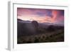 Farmland in Chapada Diamantina National Park with Mist from Cachaca Smoke at Sunset-Alex Saberi-Framed Photographic Print