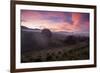 Farmland in Chapada Diamantina National Park with Mist from Cachaca Smoke at Sunset-Alex Saberi-Framed Photographic Print