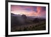 Farmland in Chapada Diamantina National Park with Mist from Cachaca Smoke at Sunset-Alex Saberi-Framed Photographic Print