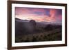 Farmland in Chapada Diamantina National Park with Mist from Cachaca Smoke at Sunset-Alex Saberi-Framed Photographic Print