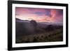 Farmland in Chapada Diamantina National Park with Mist from Cachaca Smoke at Sunset-Alex Saberi-Framed Photographic Print