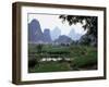 Farmland on Edge of Town, Among the Limestone Towers, Yangshuo, Guangxi, China-Tony Waltham-Framed Photographic Print