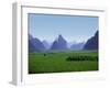 Farmland with the Famous Limestone Mountains of Guilin, Guangxi Province, China-Charles Sleicher-Framed Photographic Print