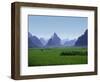 Farmland with the Famous Limestone Mountains of Guilin, Guangxi Province, China-Charles Sleicher-Framed Photographic Print