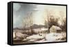 Farmstead in Winter, 1860-Frederic Edwin Church-Framed Stretched Canvas