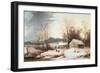 Farmstead in Winter, 1860-Frederic Edwin Church-Framed Premium Giclee Print