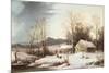 Farmstead in Winter, 1860-Frederic Edwin Church-Mounted Giclee Print