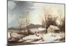 Farmstead in Winter, 1860-Frederic Edwin Church-Mounted Giclee Print