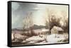 Farmstead in Winter, 1860-Frederic Edwin Church-Framed Stretched Canvas