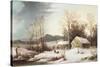 Farmstead in Winter, 1860-Frederic Edwin Church-Stretched Canvas