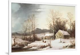 Farmstead in Winter, 1860-Frederic Edwin Church-Framed Giclee Print