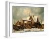 Farmstead in winter-Carl Julius von Leypold-Framed Giclee Print