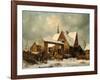 Farmstead in winter-Carl Julius von Leypold-Framed Giclee Print