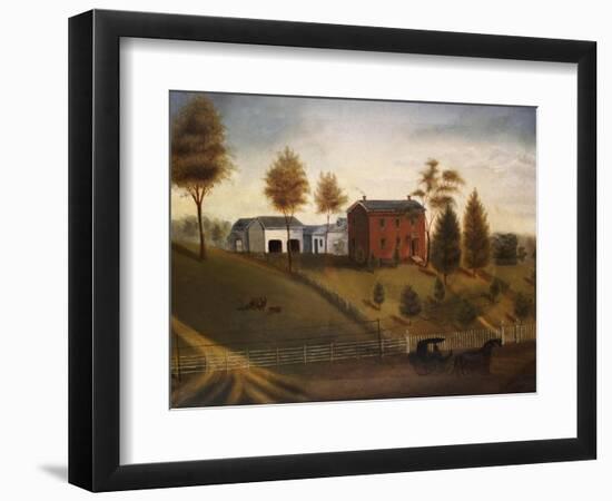 Farmstead Scene, American School, Late 19th Century-null-Framed Giclee Print