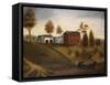 Farmstead Scene, American School, Late 19th Century-null-Framed Stretched Canvas