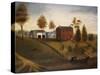 Farmstead Scene, American School, Late 19th Century-null-Stretched Canvas