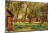 Farmstead under Trees-Thomas Ludwig Herbst-Mounted Giclee Print