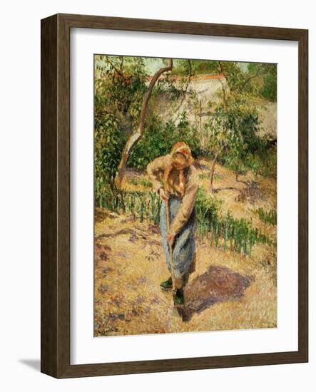 Farmwoman Digging-Camille Pissarro-Framed Giclee Print