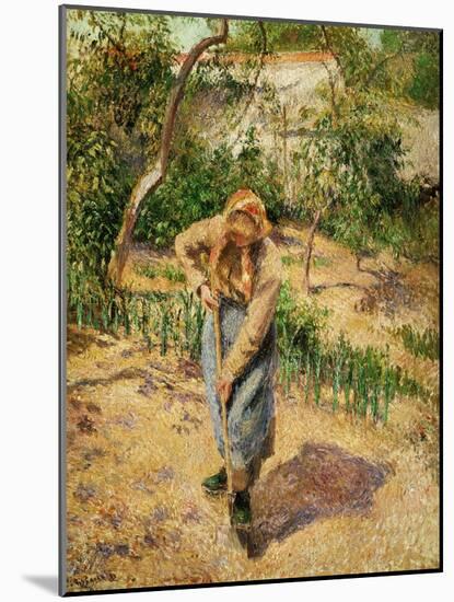 Farmwoman Digging-Camille Pissarro-Mounted Giclee Print