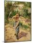Farmwoman Digging-Camille Pissarro-Mounted Giclee Print