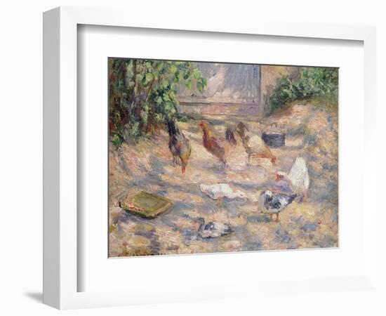 Farmyard at Pontoise, 1877-Camille Pissarro-Framed Giclee Print
