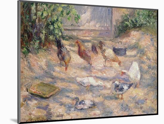 Farmyard at Pontoise, 1877-Camille Pissarro-Mounted Giclee Print